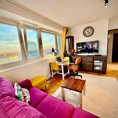 Super Apartment Yellow 2X Metro Fast Wifi 1 Gbs Netflix Panorama Miasta Varsóvia Exterior foto