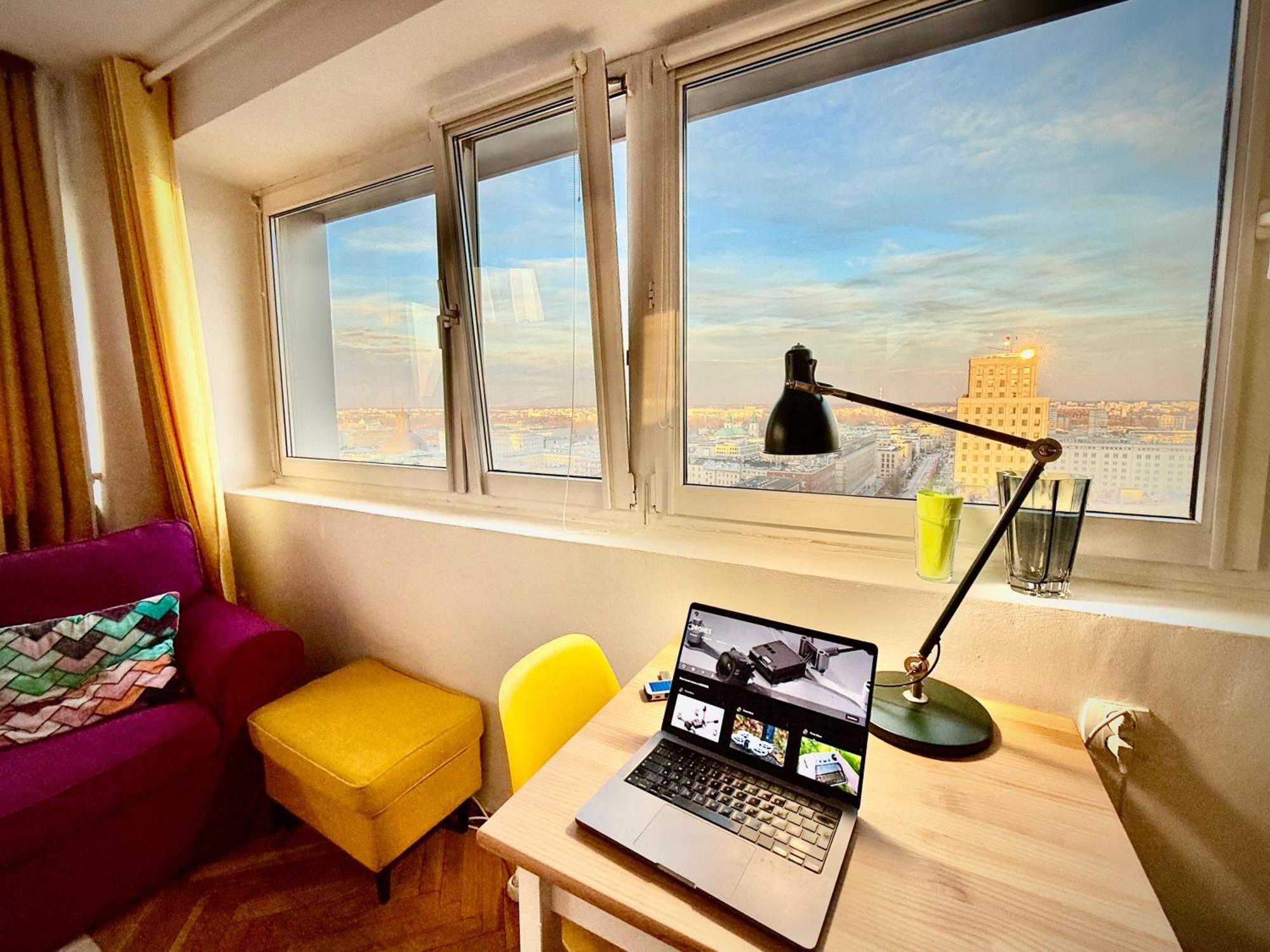 Super Apartment Yellow 2X Metro Fast Wifi 1 Gbs Netflix Panorama Miasta Varsóvia Exterior foto