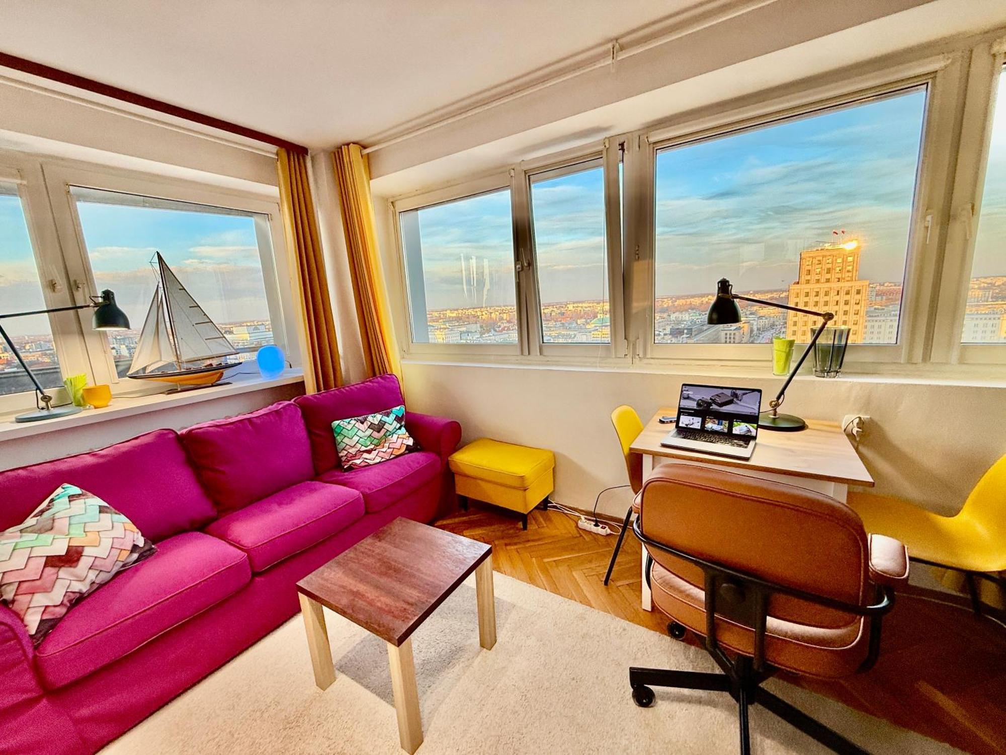 Super Apartment Yellow 2X Metro Fast Wifi 1 Gbs Netflix Panorama Miasta Varsóvia Exterior foto