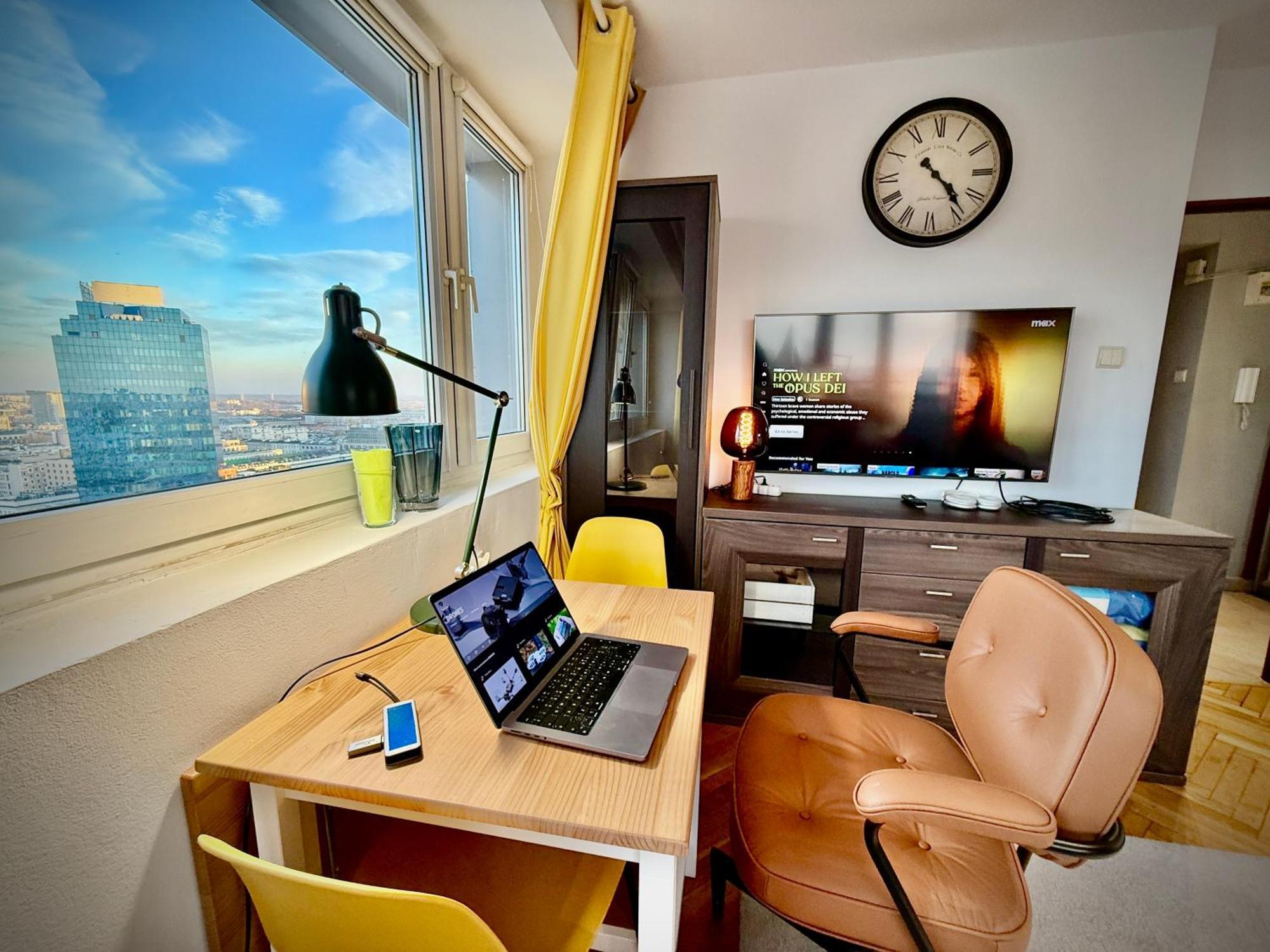 Super Apartment Yellow 2X Metro Fast Wifi 1 Gbs Netflix Panorama Miasta Varsóvia Exterior foto